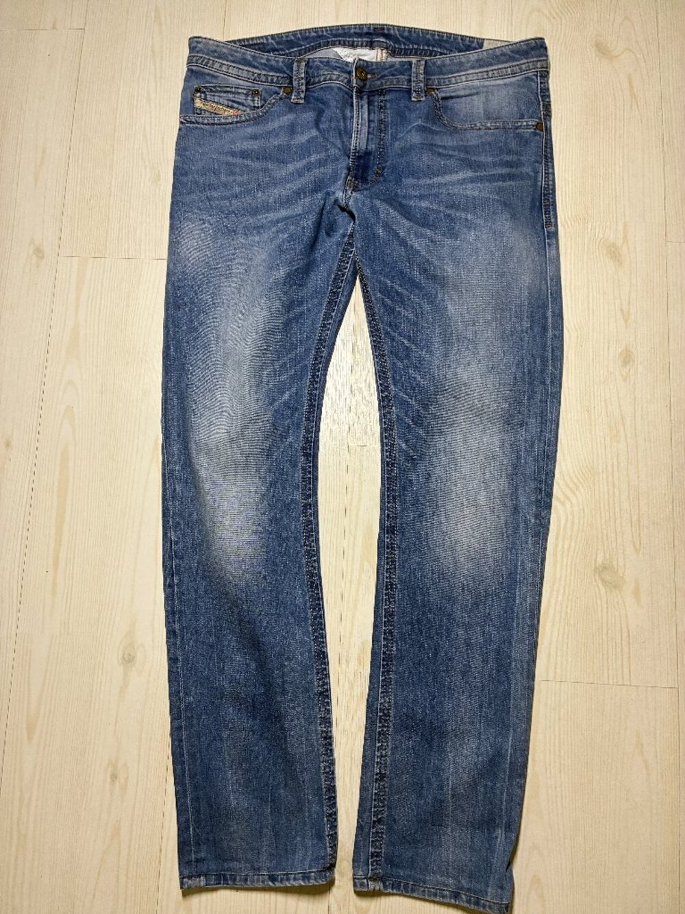 Diesel Thavar Slim Skinny Jeans Men's 36 Blue Wash 0833V Stretch Denim Slim Fit